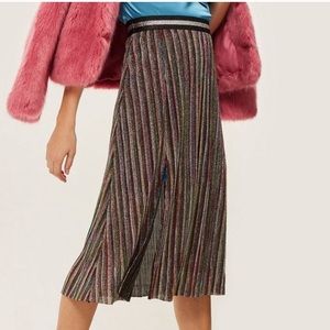 Topshop Glitter Rainbow Midi Skirt